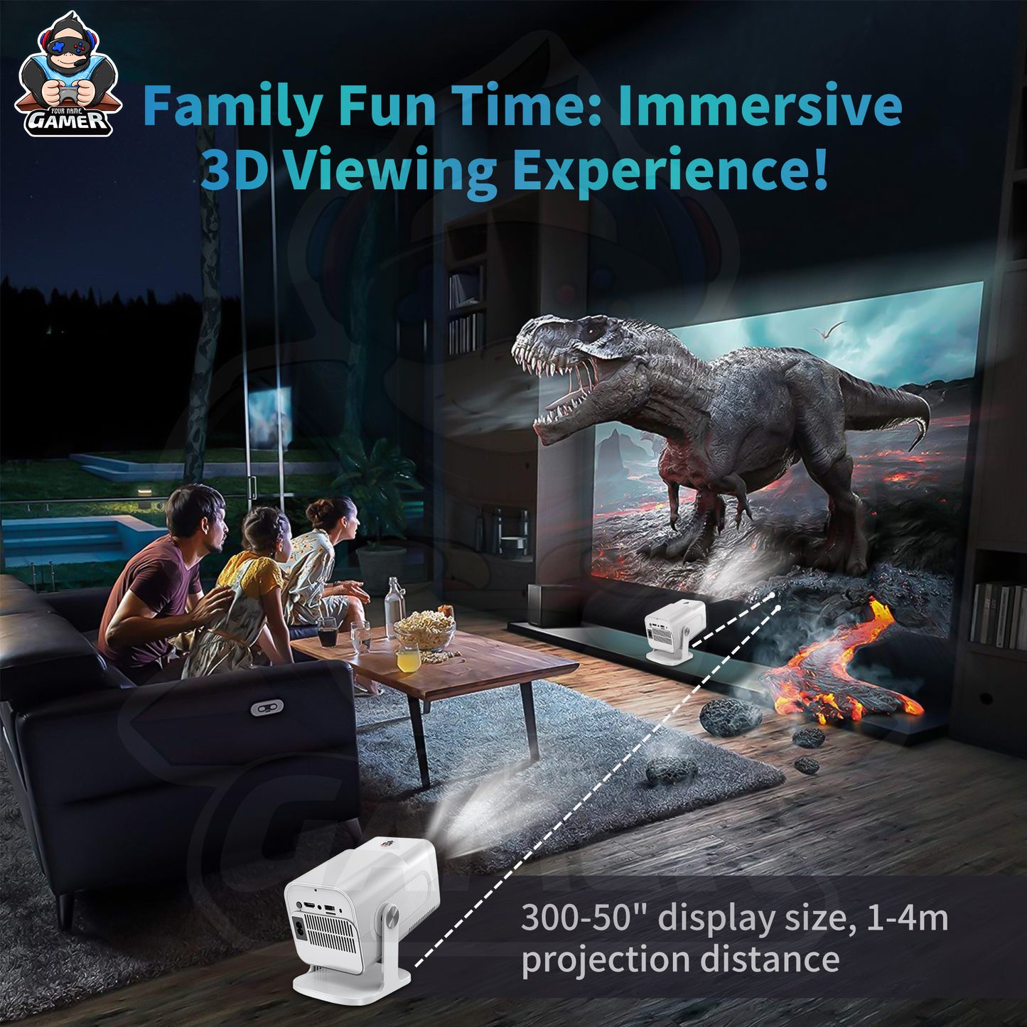 Retro Gaming Projektor-System - 10.000+ Spiele mit 2 Controllern